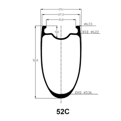 38/52mm Carbon Spaak-21mm Binnenbreedte