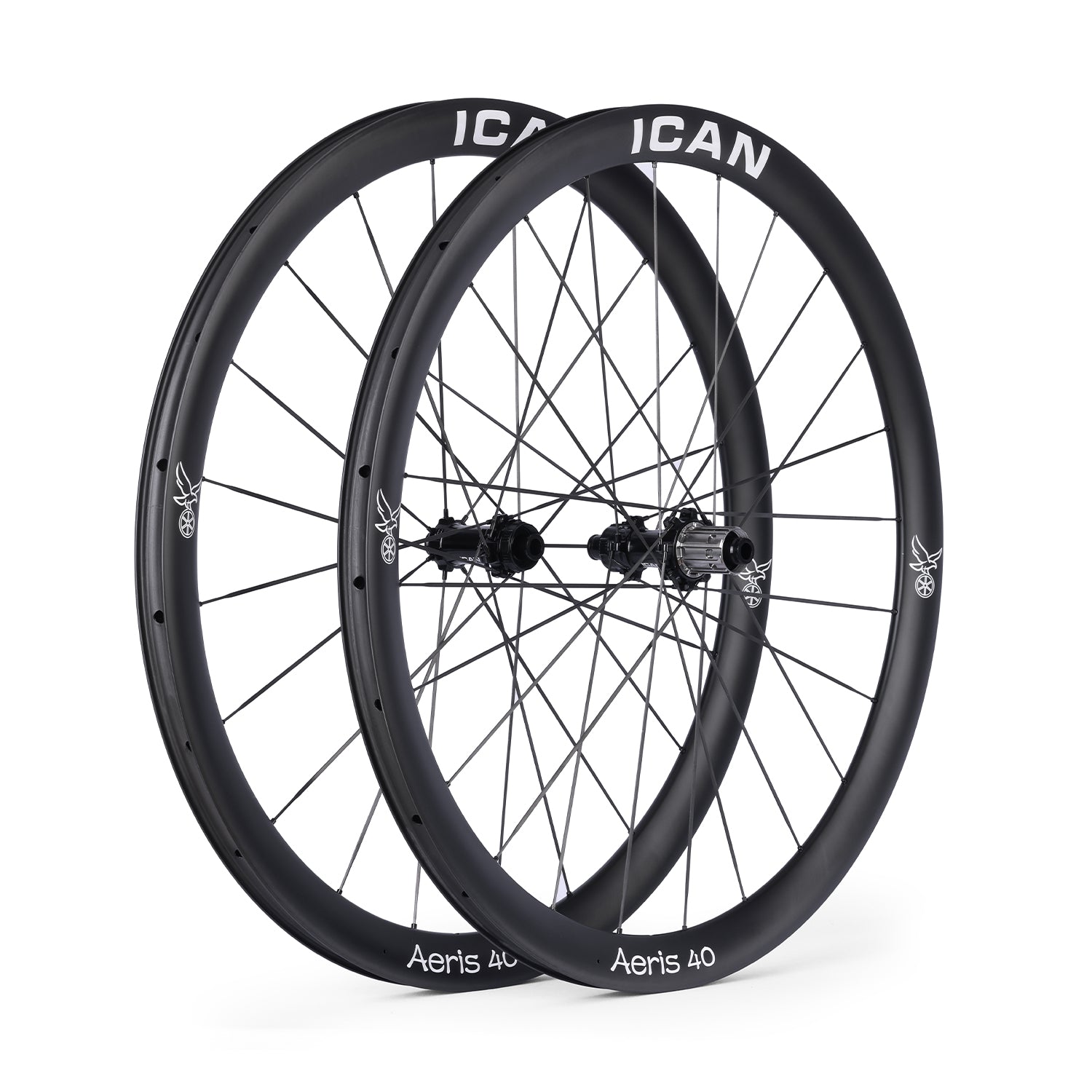 ICAN Aeris 40 disc carbone spoke wheelset 45T ratchet