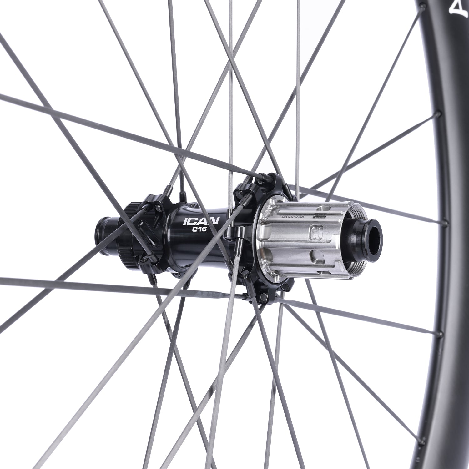 ICAN Aeris 50 disc carbone spoke wheelset 45T ratchet
