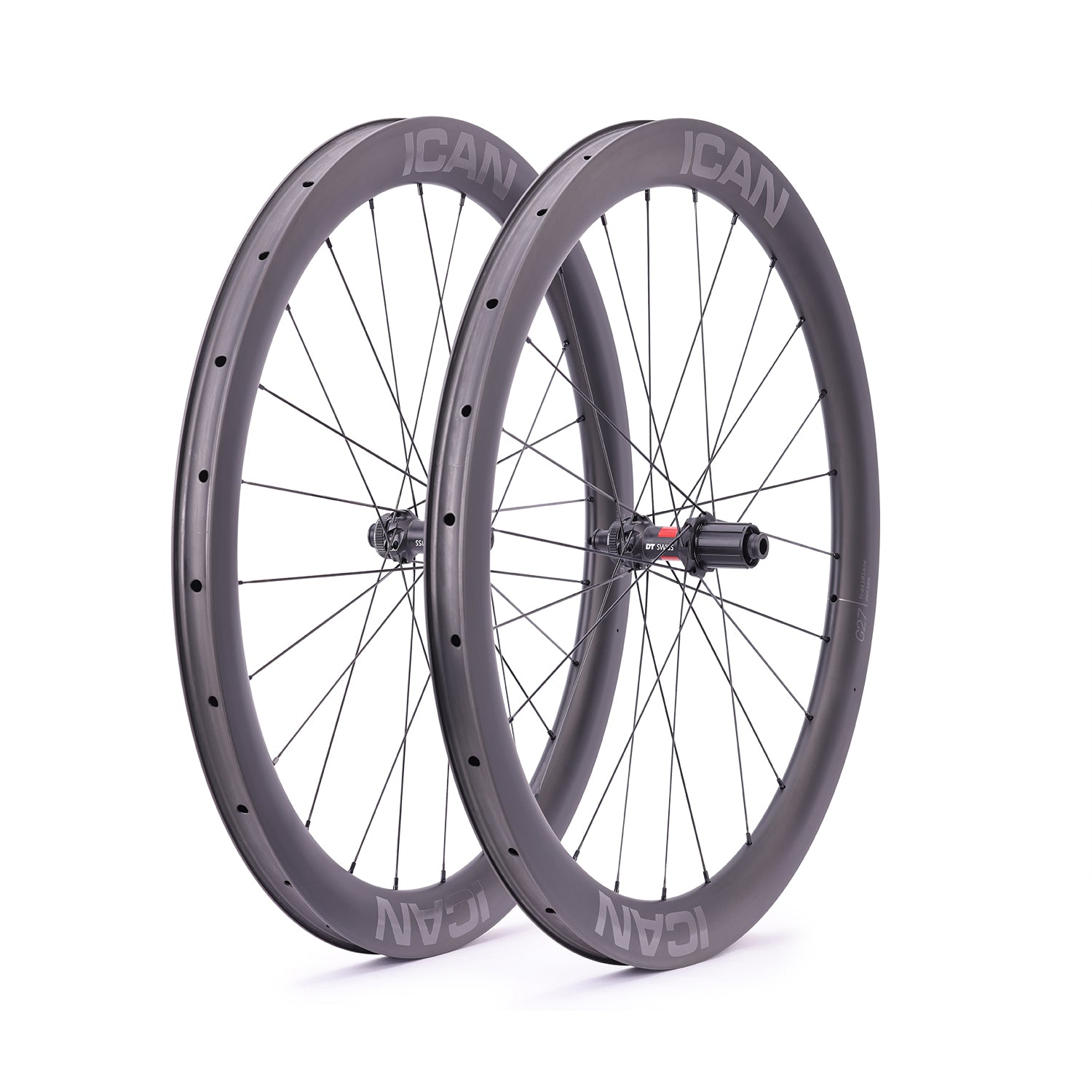 ICAN G27 SL gravel wheels with 45T ratchet system DT Swiss hubs